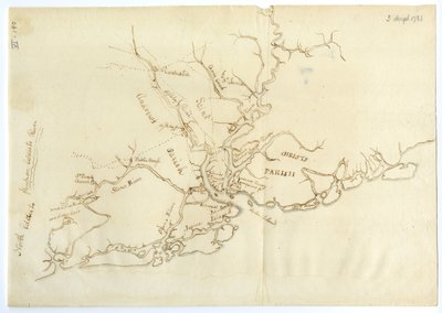 Map of Charleston, South Carolina, 3 August 1781 by Benjamin Lincoln